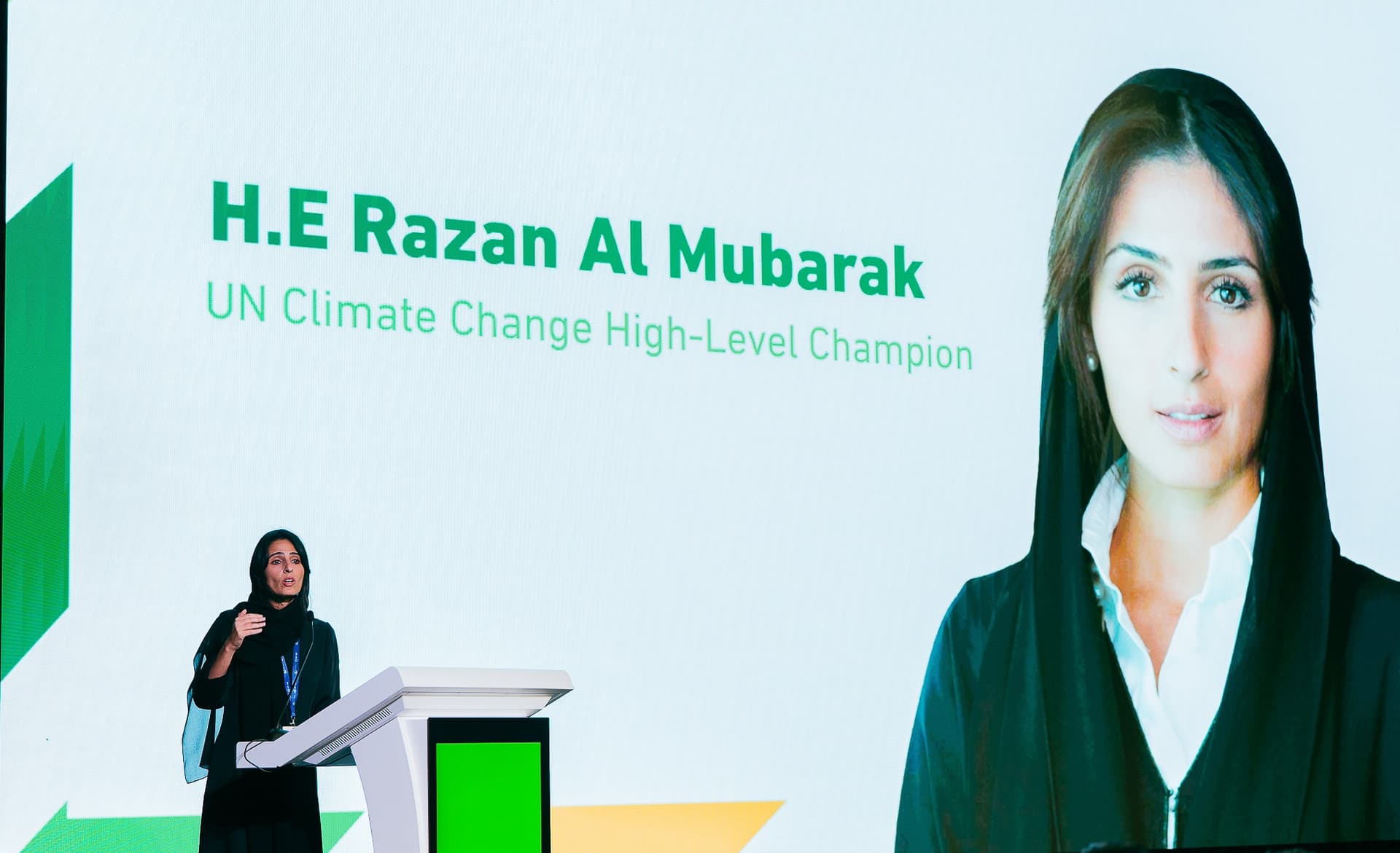 H.E. Razan Al Mubarak, UN Climate Change High-Level Champion, speaking at COY18